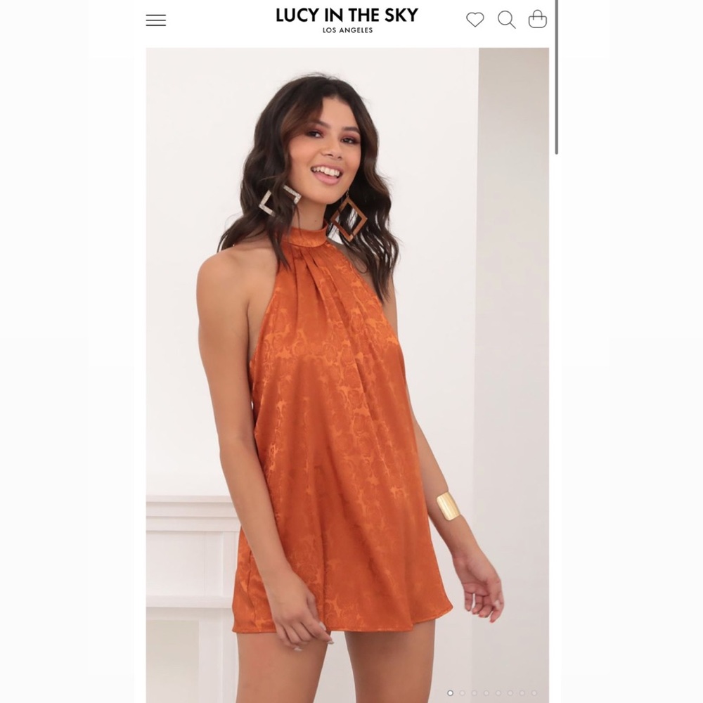 Lucy in the Sky Midnight Satin Halter Dress